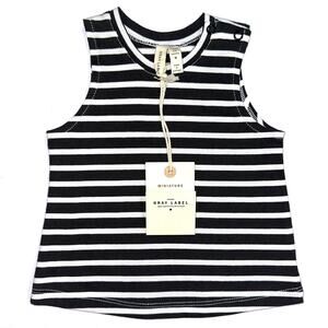 NWT Gray Label Baby Organic Cotton Striped Top Size 3-6M